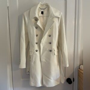 Classy White Women’s Pea Coat